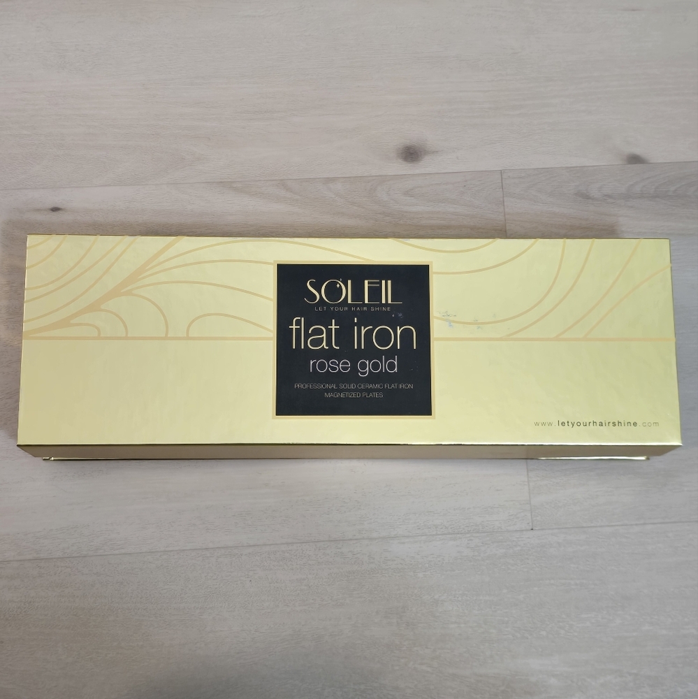 Soleil flat iron rose gold Professional solid ceramic magnetized plates New open